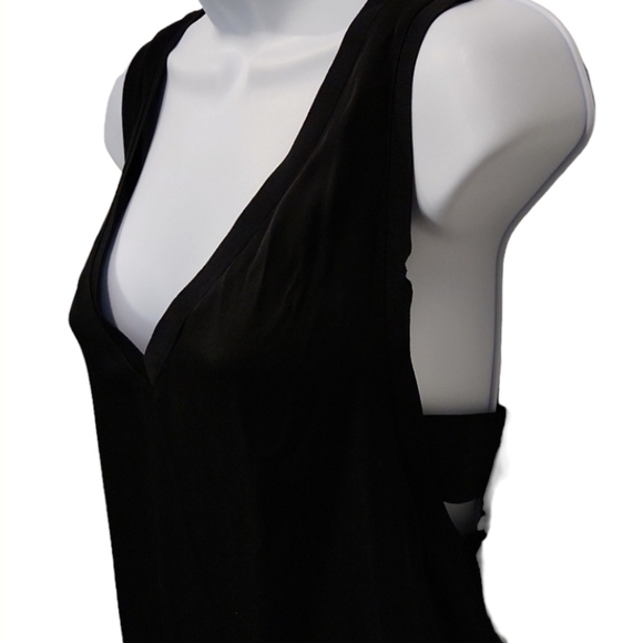 THEORY 100% silk side slit V neck cutout top - Picture 8 of 8
